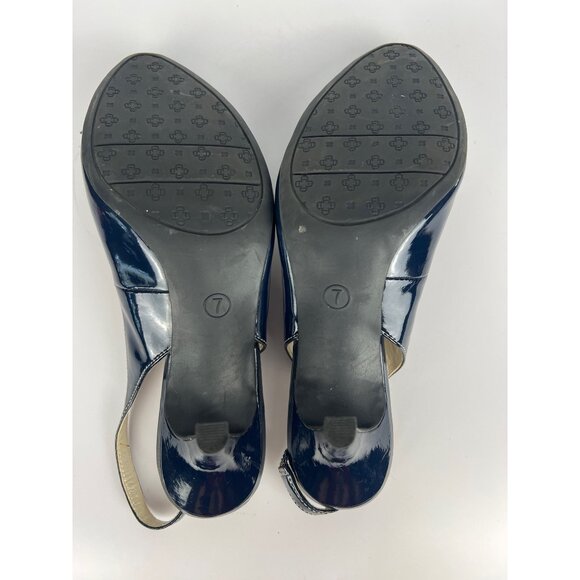 Etienne Aigner  Women's Bronte Blue Bow  Slingback Heels Round Toe Size 7 - Picture 10 of 12
